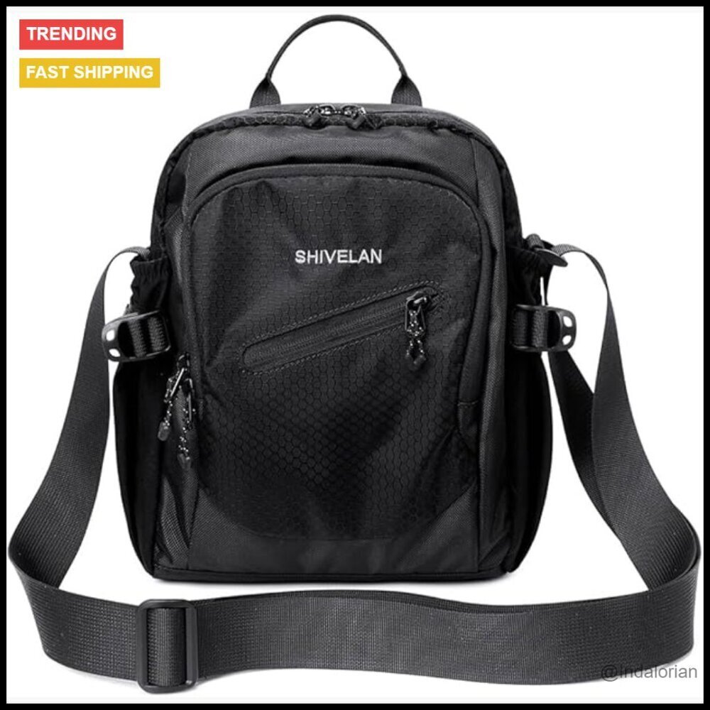 Nylon Crossbody Bag Adjustable Strap Multi-Pocket Travel Sports Outdoor